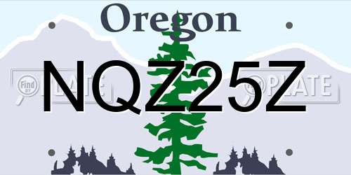 NQZ25Z Oregon License Plate