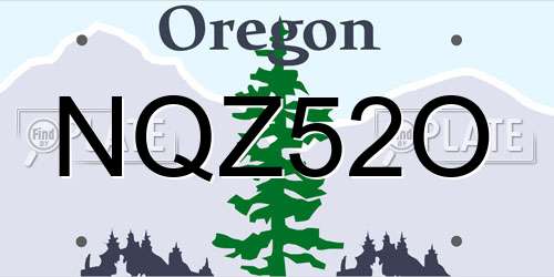 NQZ52O Oregon License Plate