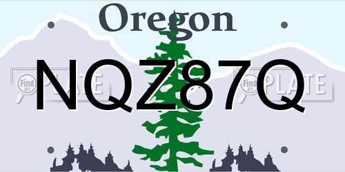 NQZ87Q Oregon License Plate