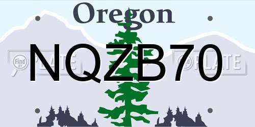 NQZB70 Oregon License Plate
