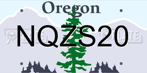 NQZS20 Oregon License Plate