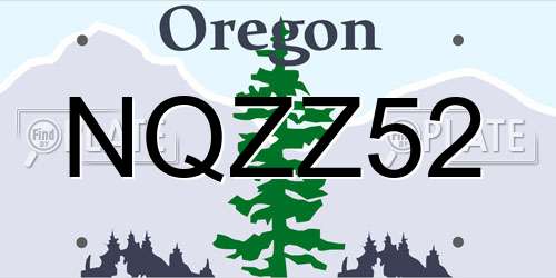 NQZZ52 Oregon License Plate