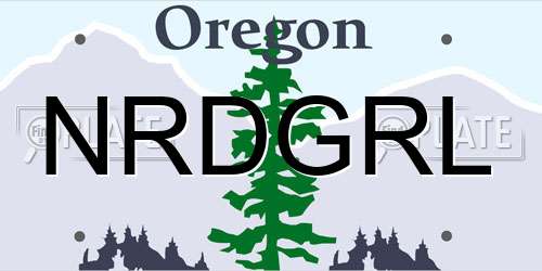 NRDGRL Oregon License Plate