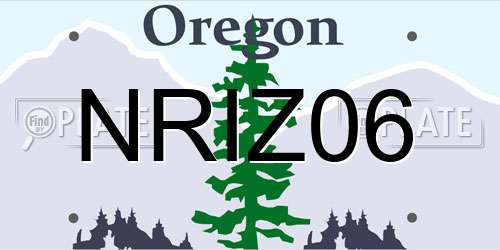 NRIZ06 Oregon License Plate