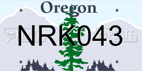 NRK043 Oregon License Plate