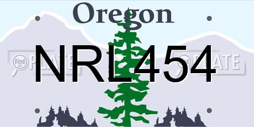 NRL454 Oregon License Plate