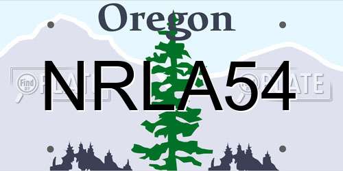 NRLA54 Oregon License Plate
