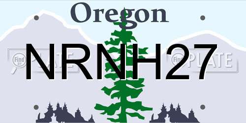 NRNH27 Oregon License Plate