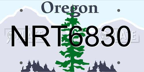 NRT6830 Oregon License Plate