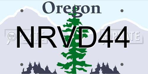 NRVD44 Oregon License Plate