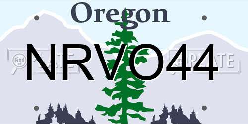 NRVO44 Oregon License Plate