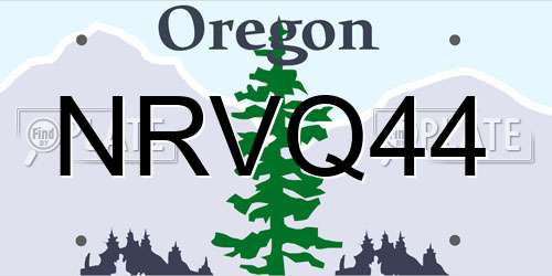 NRVQ44 Oregon License Plate