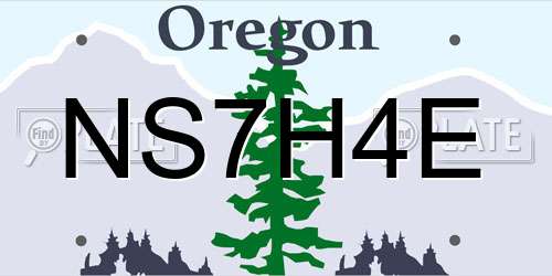 NS7H4E Oregon License Plate