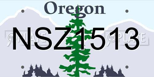 NSZ1513 Oregon License Plate