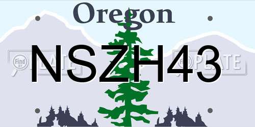 NSZH43 Oregon License Plate