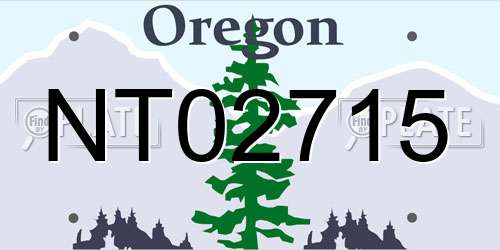 NT02715 Oregon License Plate