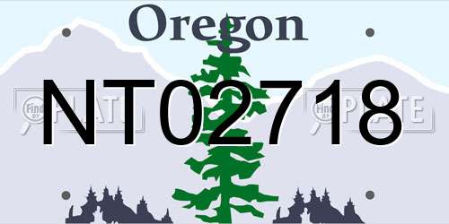 NT02718 Oregon License Plate