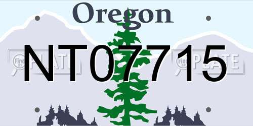 NT07715 Oregon License Plate