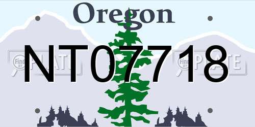 NT07718 Oregon License Plate