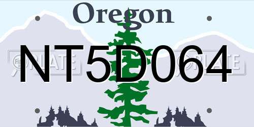 NT5D064 Oregon License Plate
