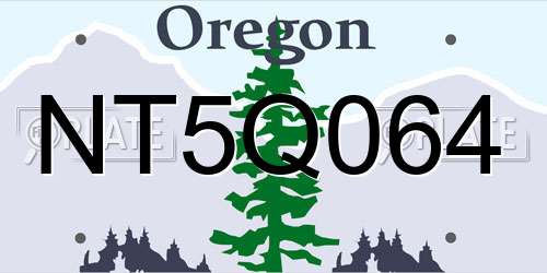 NT5Q064 Oregon License Plate