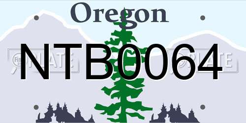 NTB0064 Oregon License Plate