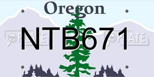 NTB671 Oregon License Plate