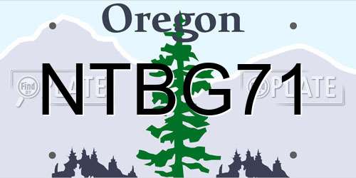 NTBG71 Oregon License Plate