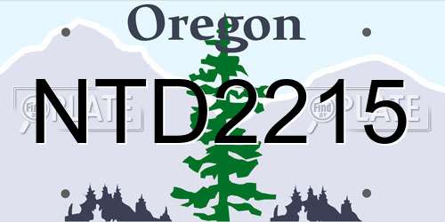 NTD2215 Oregon License Plate