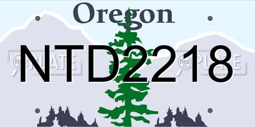 NTD2218 Oregon License Plate