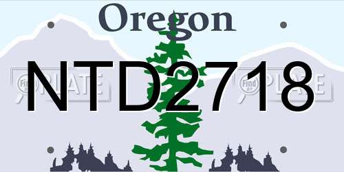 NTD2718 Oregon License Plate
