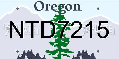 NTD7215 Oregon License Plate
