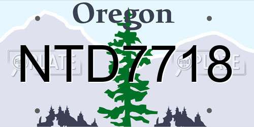 NTD7718 Oregon License Plate