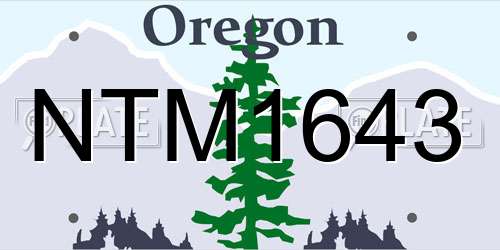 NTM1643 Oregon License Plate