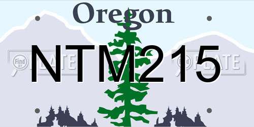 NTM215 Oregon License Plate