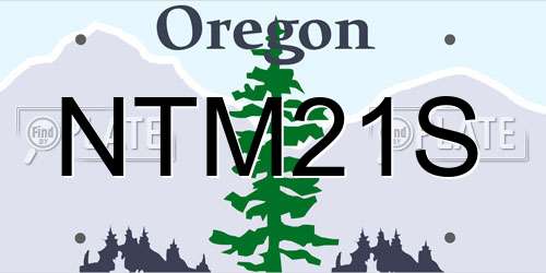 NTM21S Oregon License Plate