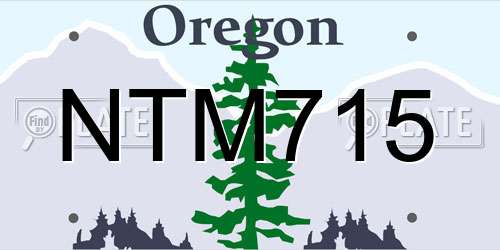NTM715 Oregon License Plate