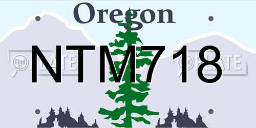 NTM718 Oregon License Plate