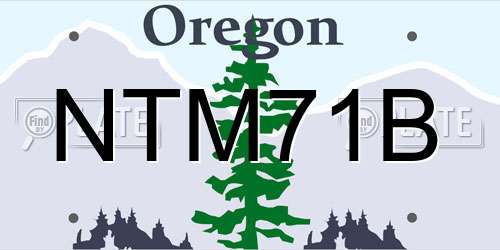 NTM71B Oregon License Plate