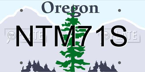 NTM71S Oregon License Plate