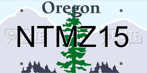 NTMZ15 Oregon License Plate