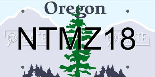 NTMZ18 Oregon License Plate
