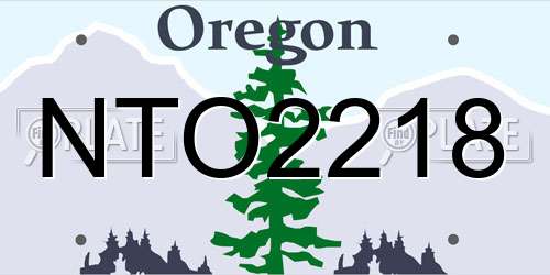NTO2218 Oregon License Plate