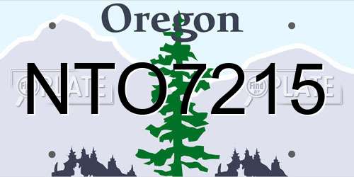 NTO7215 Oregon License Plate