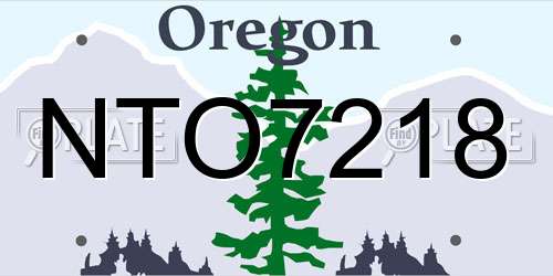 NTO7218 Oregon License Plate