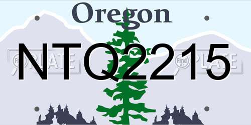 NTQ2215 Oregon License Plate
