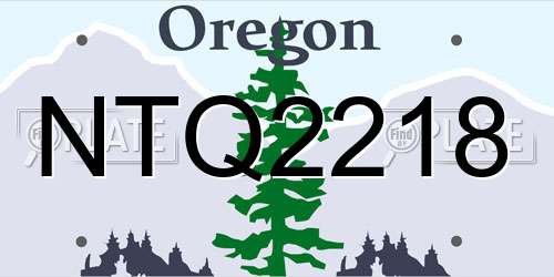 NTQ2218 Oregon License Plate