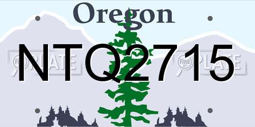 NTQ2715 Oregon License Plate
