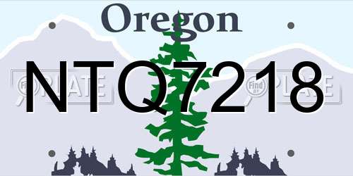 NTQ7218 Oregon License Plate