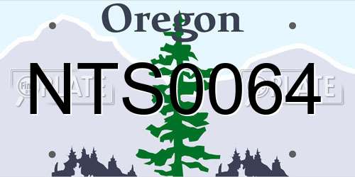 NTS0064 Oregon License Plate